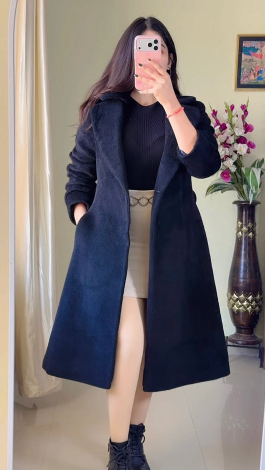 (Size-M To L)Premium Winter Black Coat- Wo213