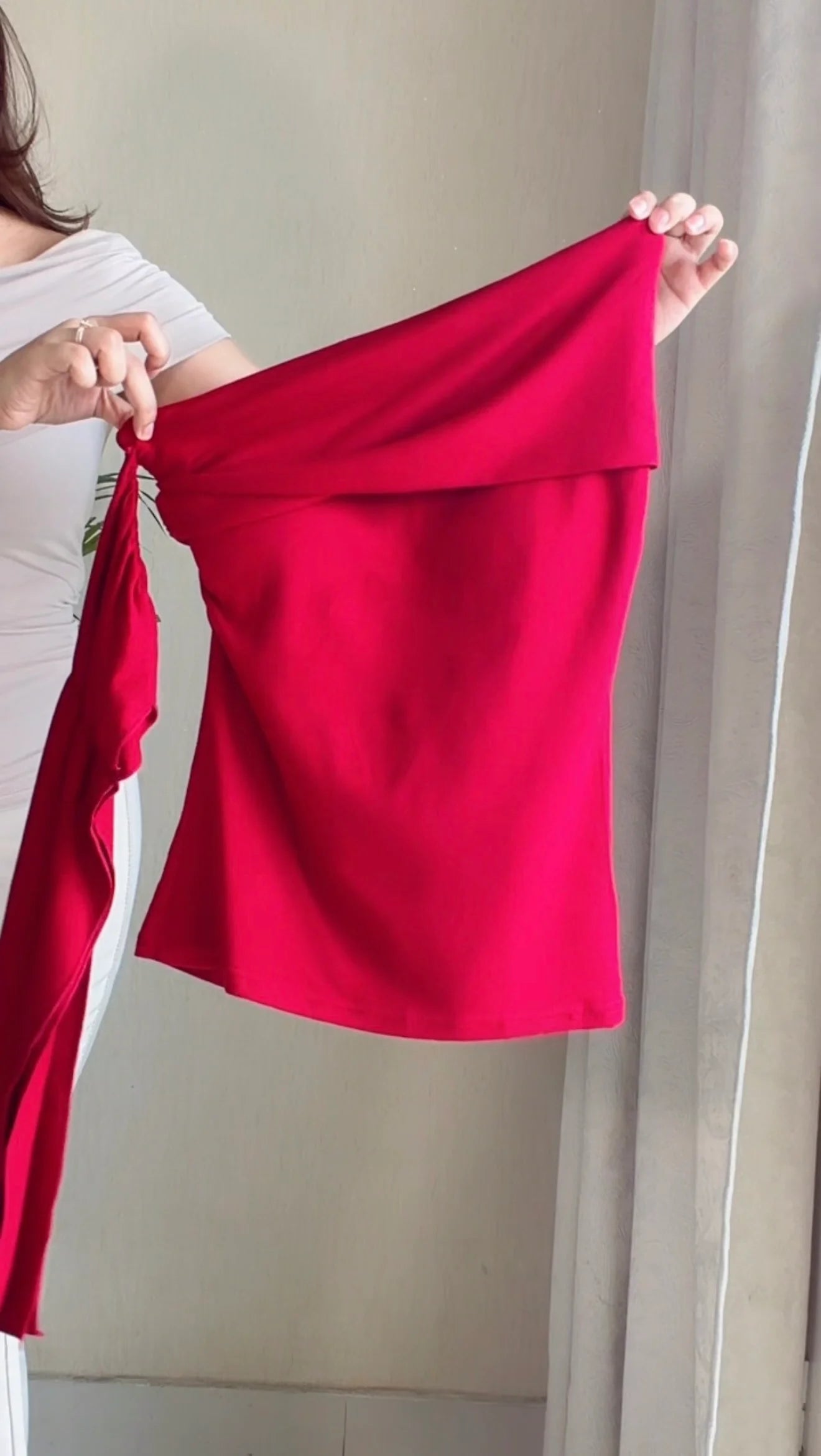 Padded One-Shoulder Drape Top
