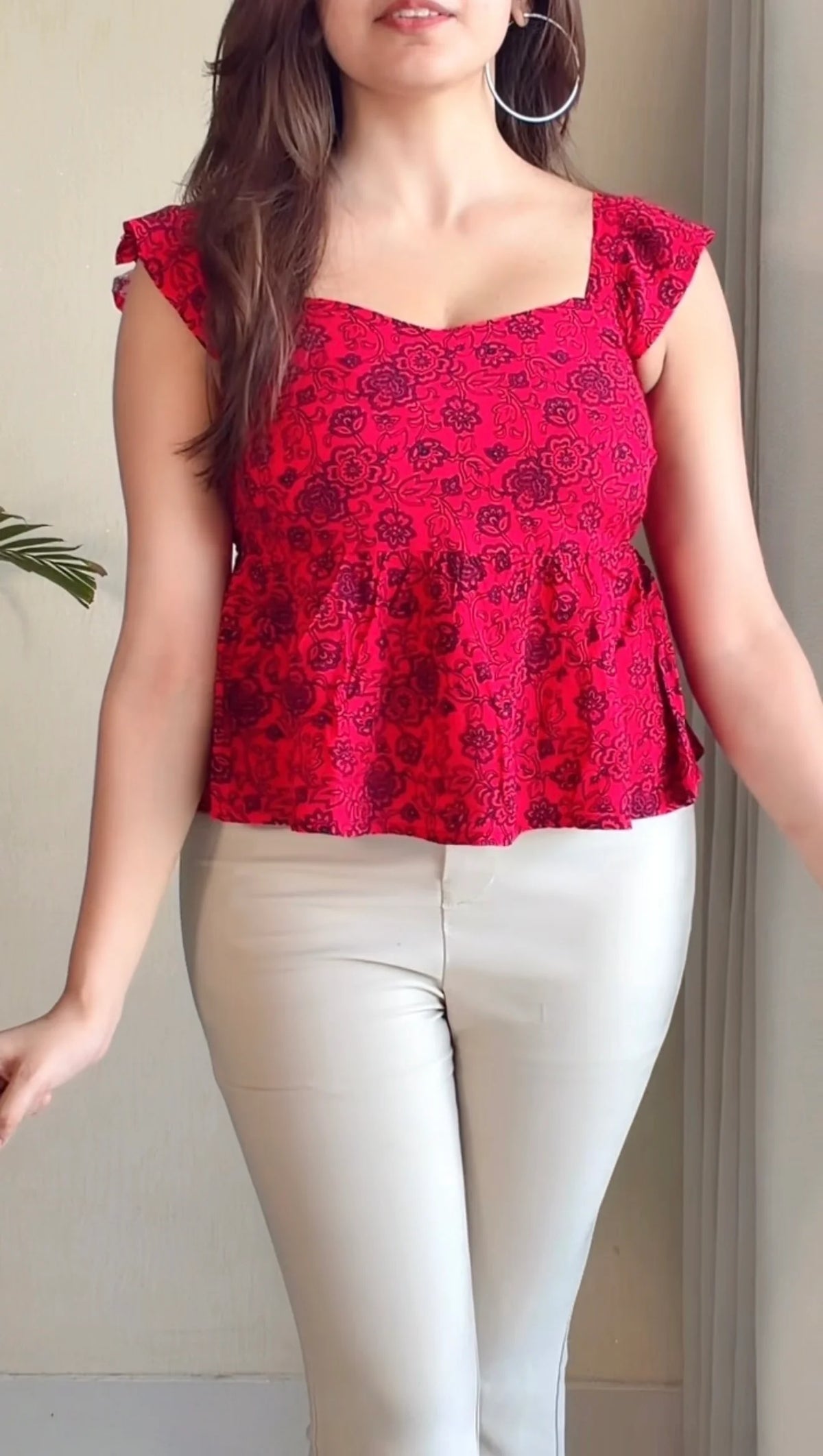 Printed Peplum Top
