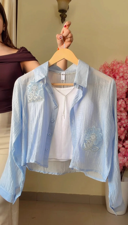 Pastel Blue shirt+ Inner Combo