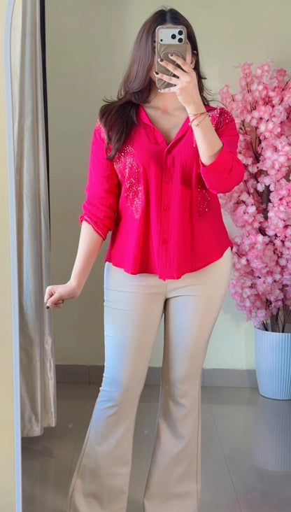 Pinkleaf Embroidered Premium Shirt