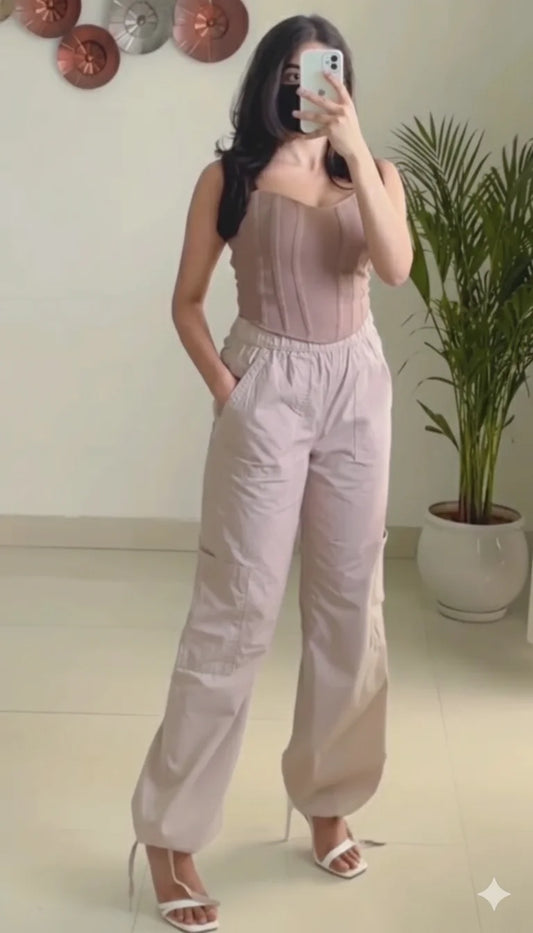 Rose Beige Track Pant-p012