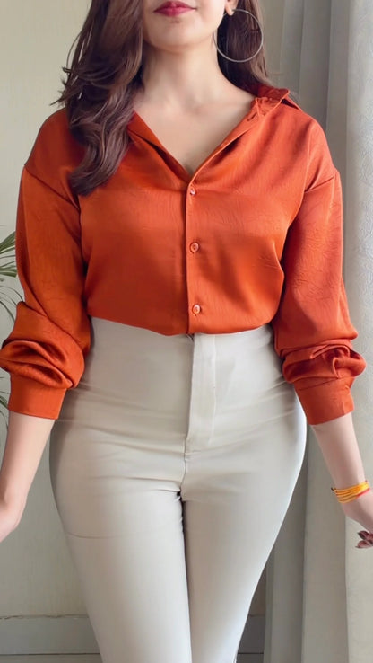 Rust Luxe Sheen Shirt