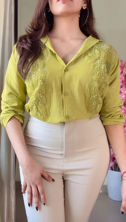 Limeleaf Embroidered Premium Shirt