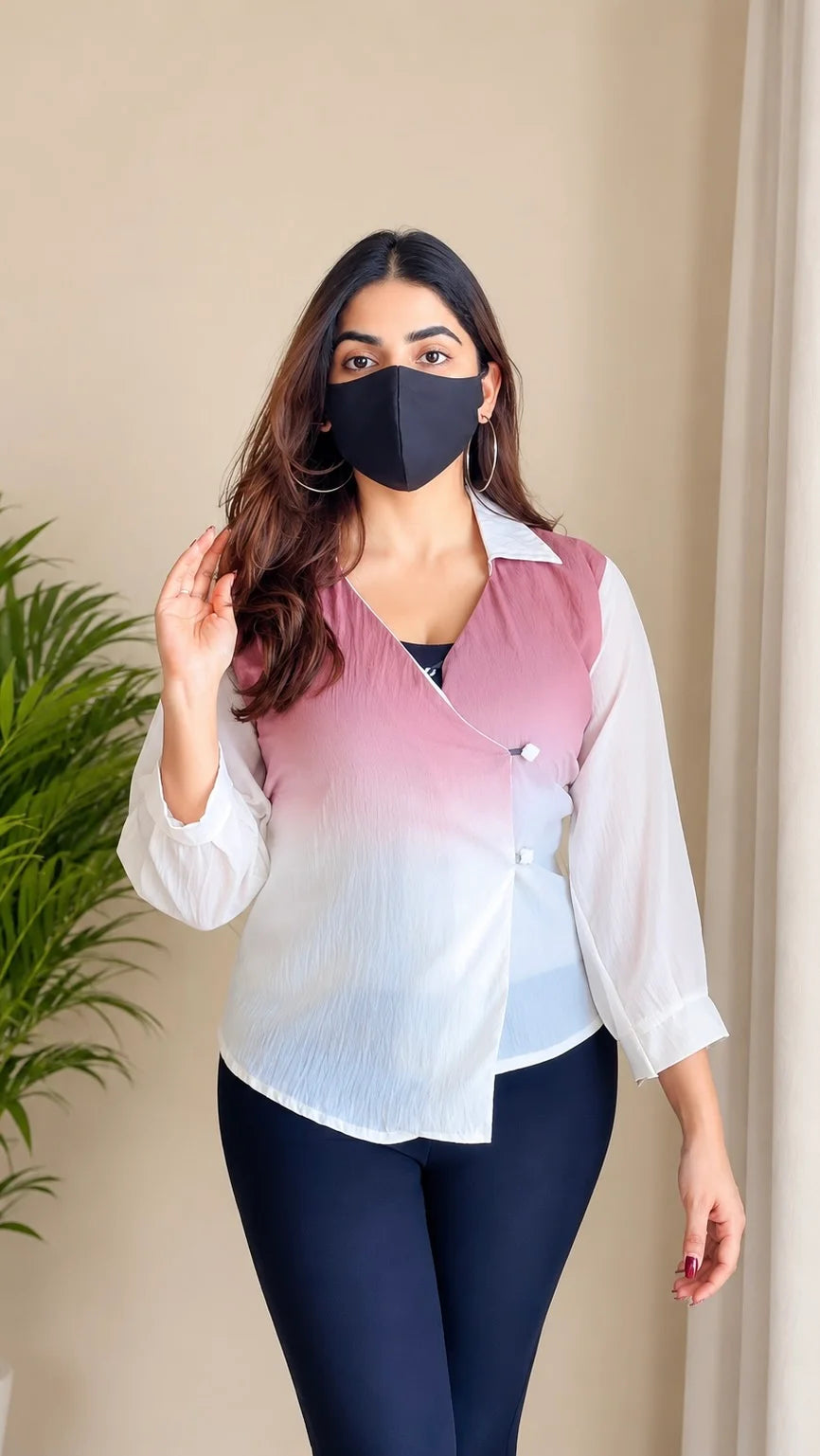 Pretty Ombre Wrap Shirt