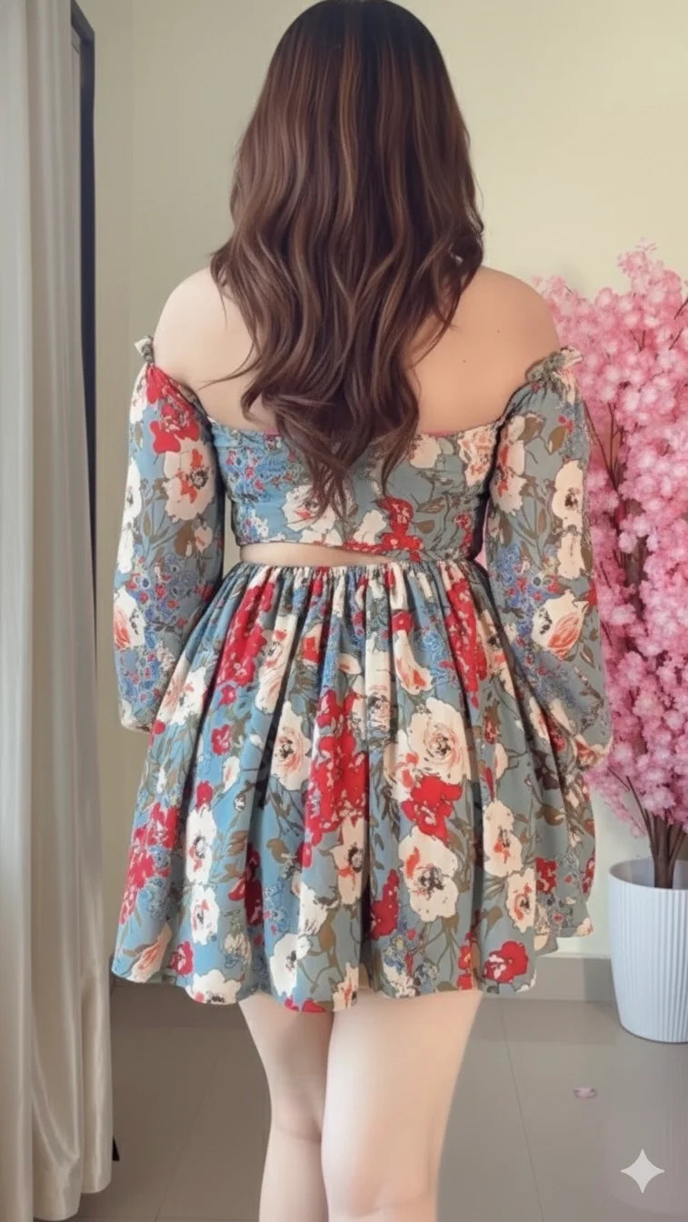 (Size-Xs to S) Pretty Floral Dress-