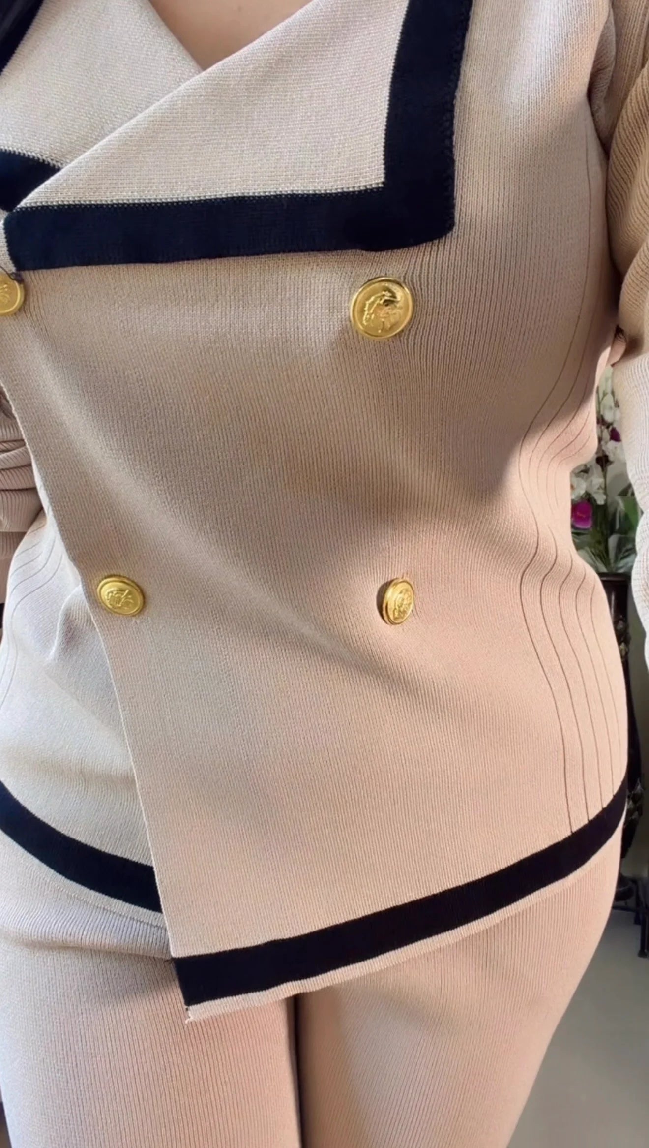 Rose Beige Premium Tailored  Co-ord Set