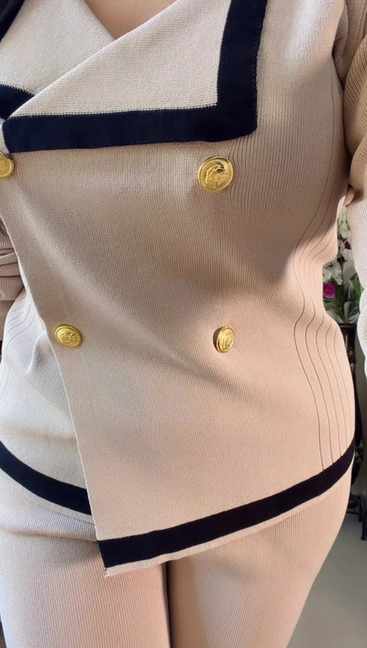 Rose Beige Premium Tailored  Co-ord Set