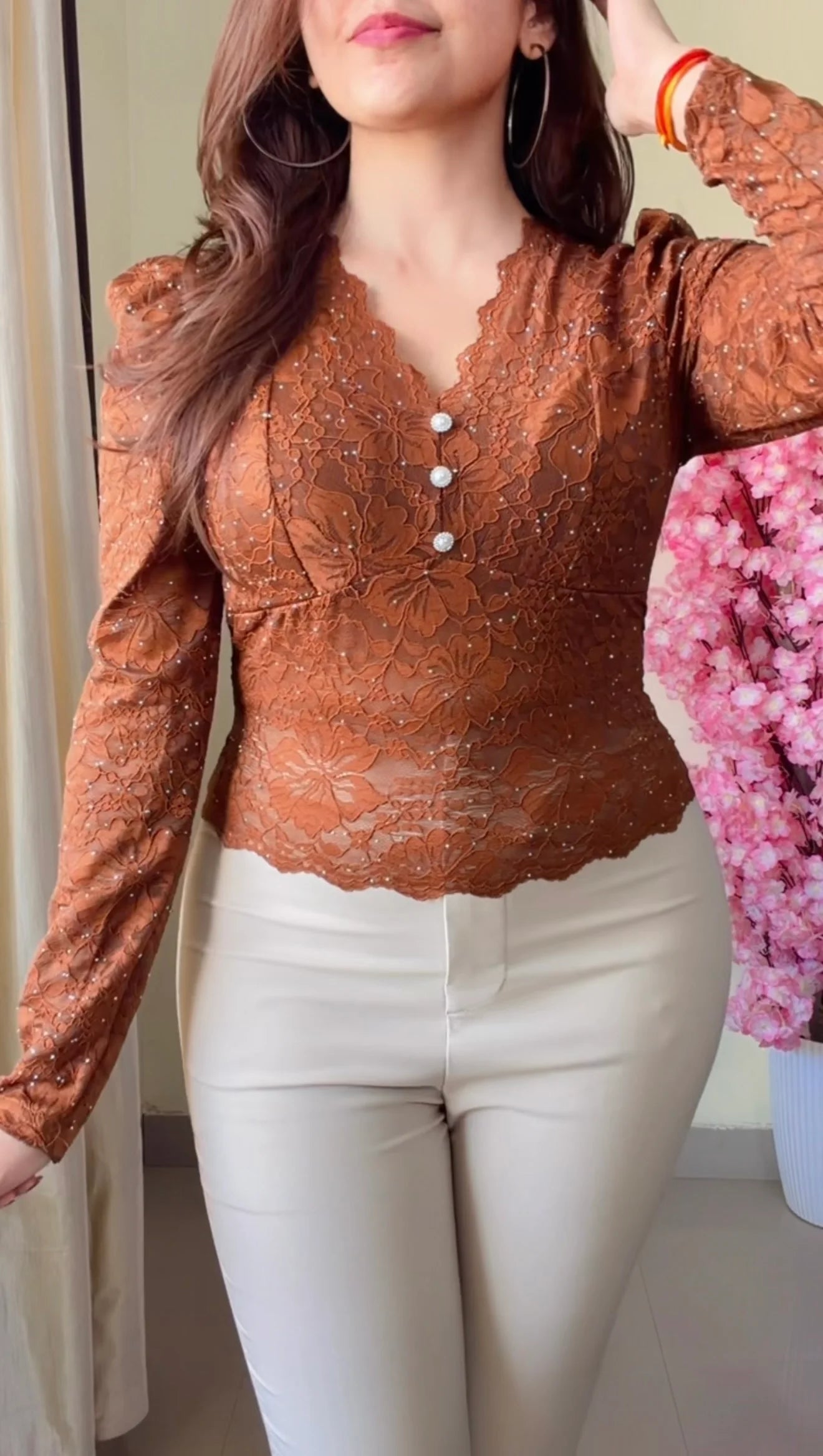 Crystal Studded Padded Top