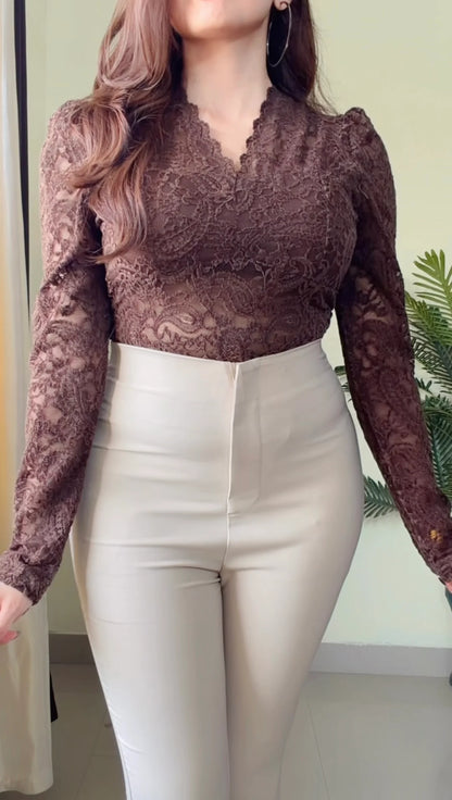 Rose Beige Sculpted Bootcut Trouser