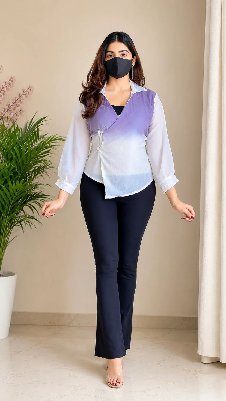 Pretty Ombre Wrap Shirt