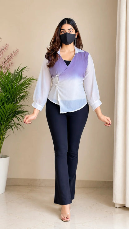 Pretty Ombre Wrap Shirt