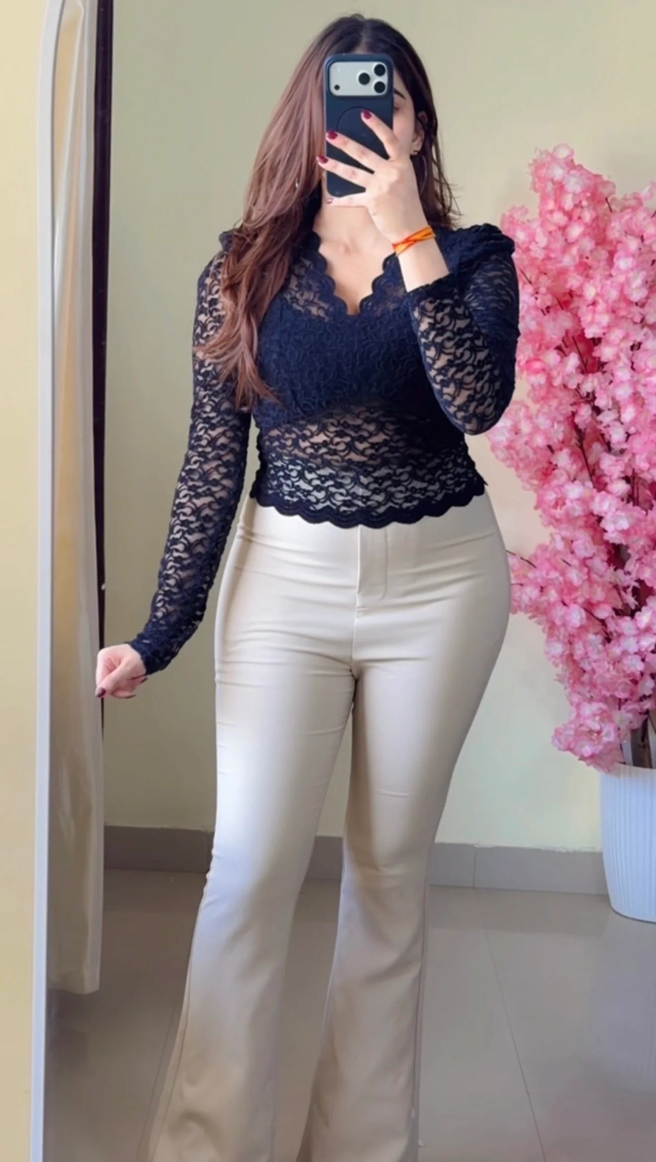Padded Scarlet Lace Royale Top