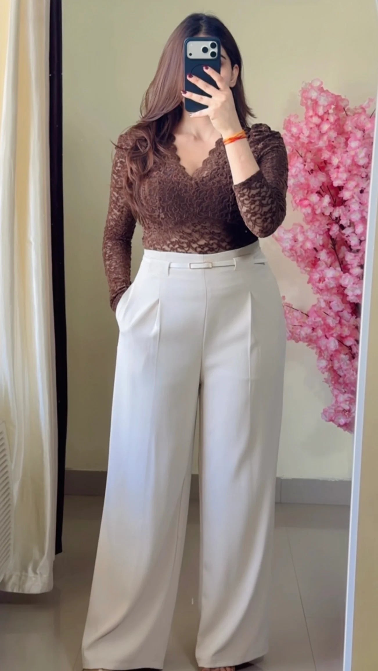 Rose Beige Tailored Trouser + Belt