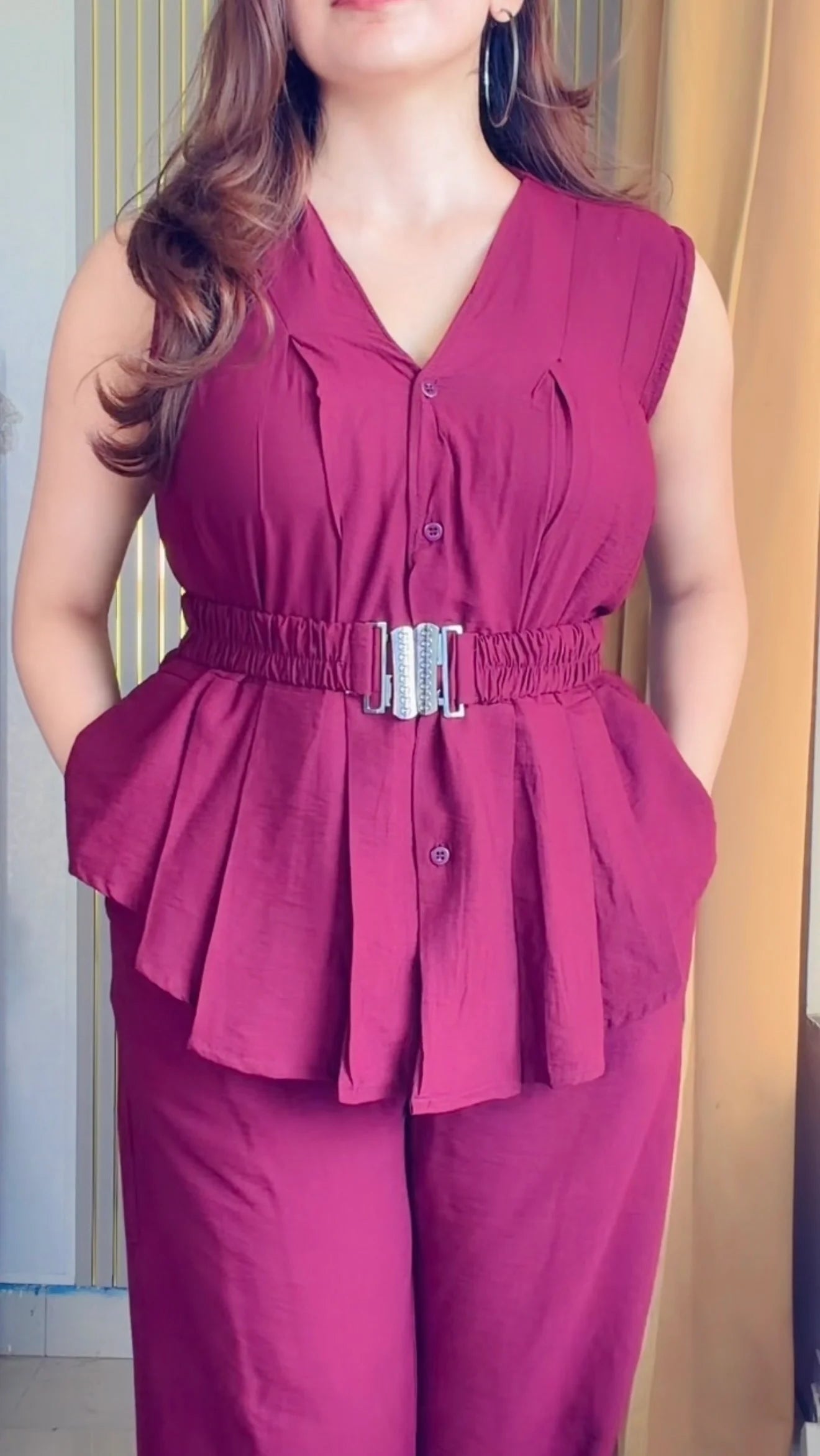 Premium linen Airport look Co-ord set