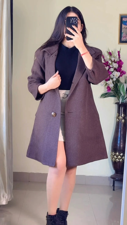 (Size-M)  Brown Winter Coat- Wo195