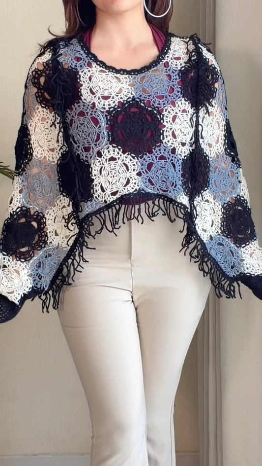 Multicolour Crochet Fringe Top