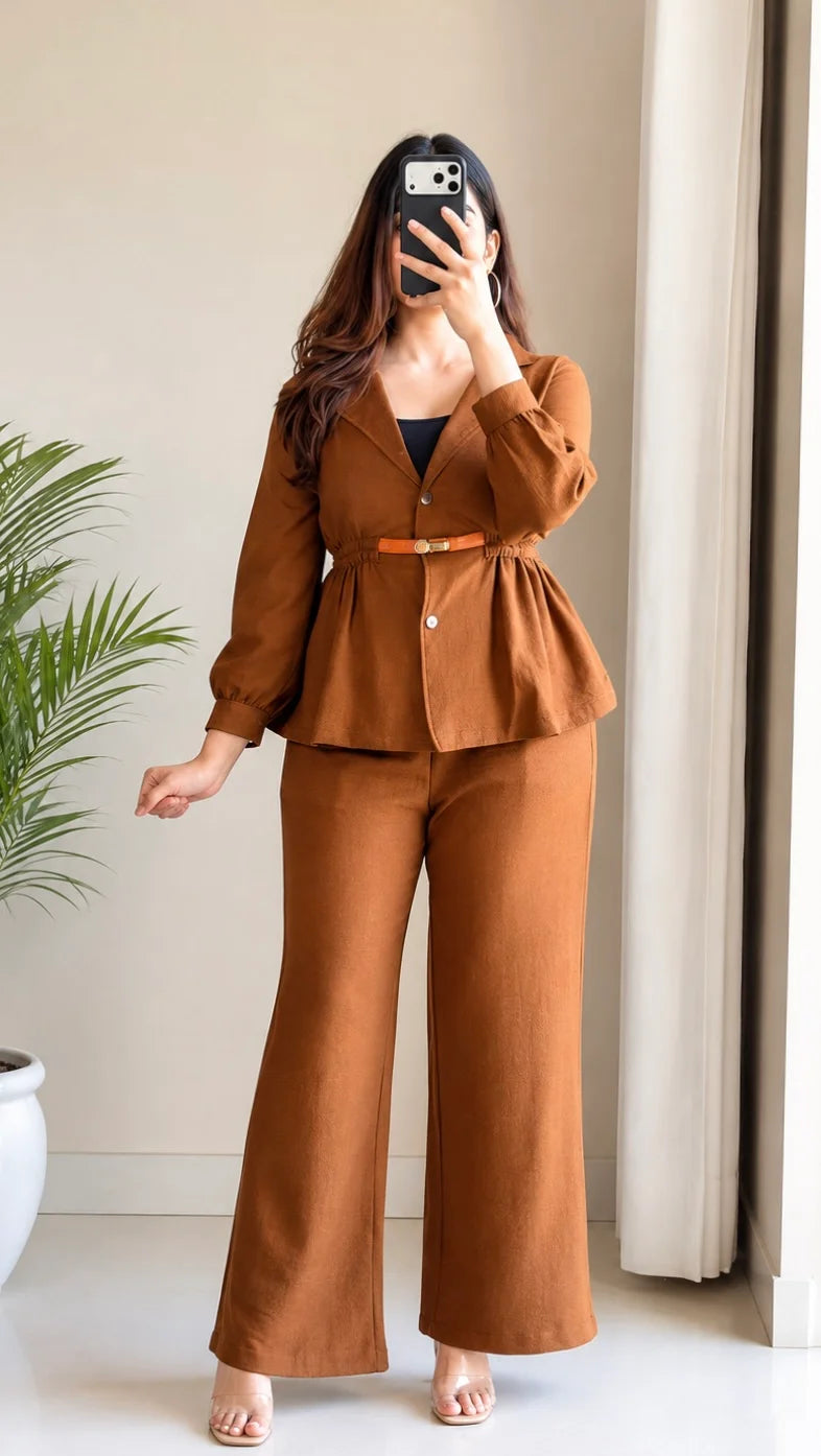 Structured Corset Belted Co-ord Set