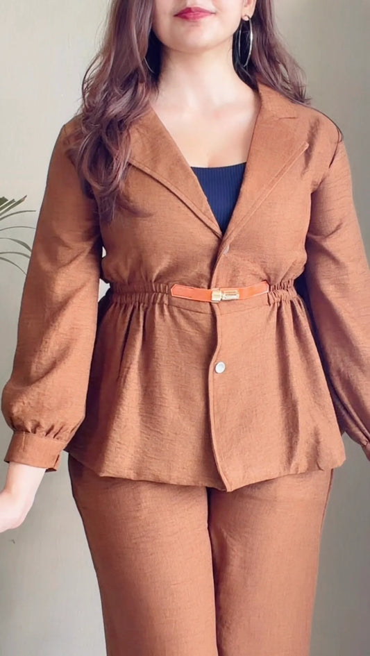 Structured Corset Belted Co-ord Set
