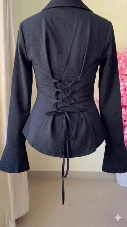 Premium Corset Back flared Sleeves Shirt