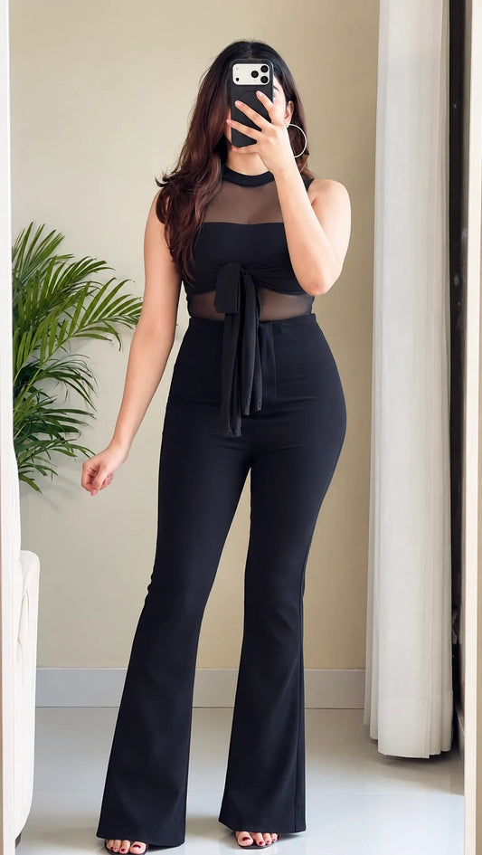 Black Sculpted Bootcut Trouser
