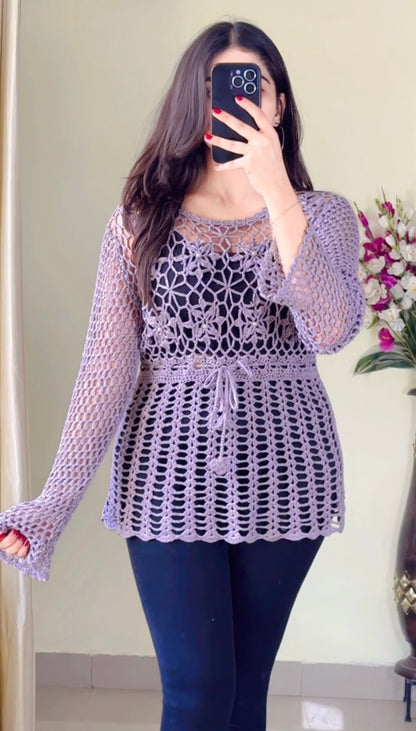 (Free Size 32-38) Crochet Top - (Cb38