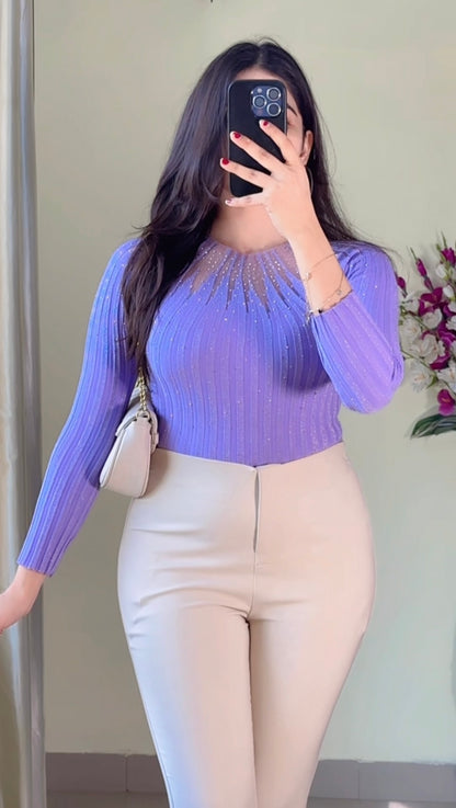 Pretty Ribbed Top- TO101