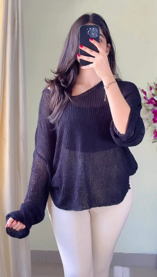 (Free Size 34-40) Crochet Top- (Cb71)