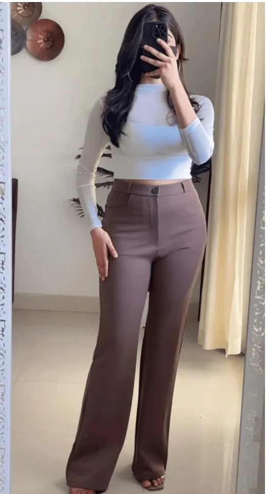 Brown High Quality Flared Trouser (P-37)