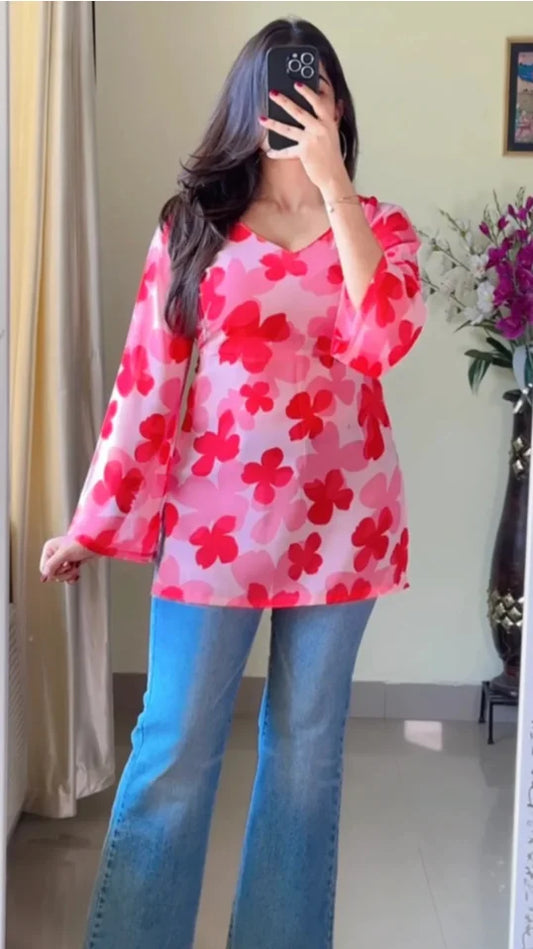 Floral Short Nyra Short Kurti KT-108