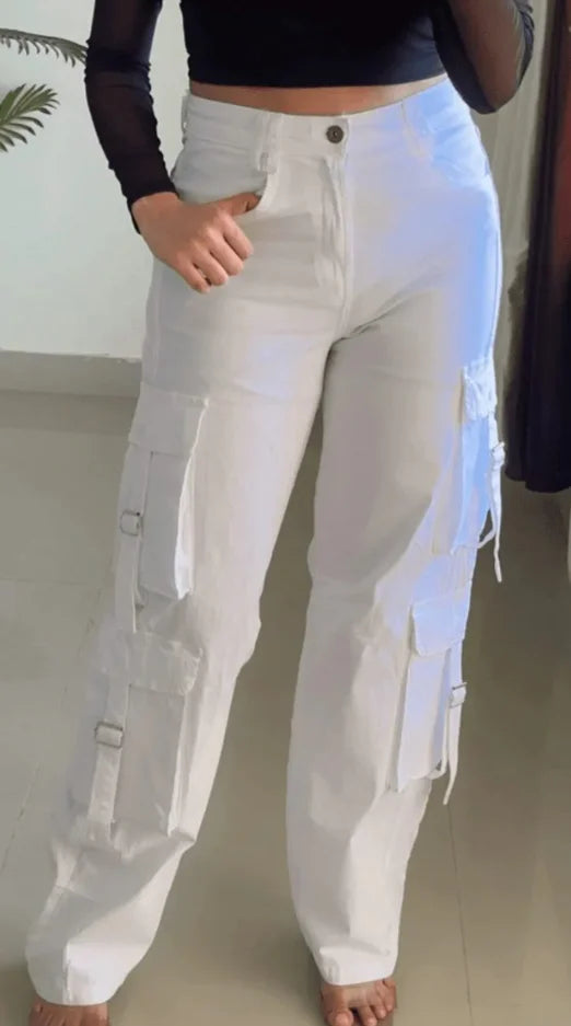 White Cargo Pant- Go2