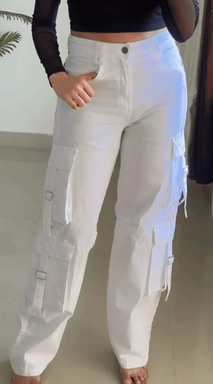 White Cargo Pant- Go2