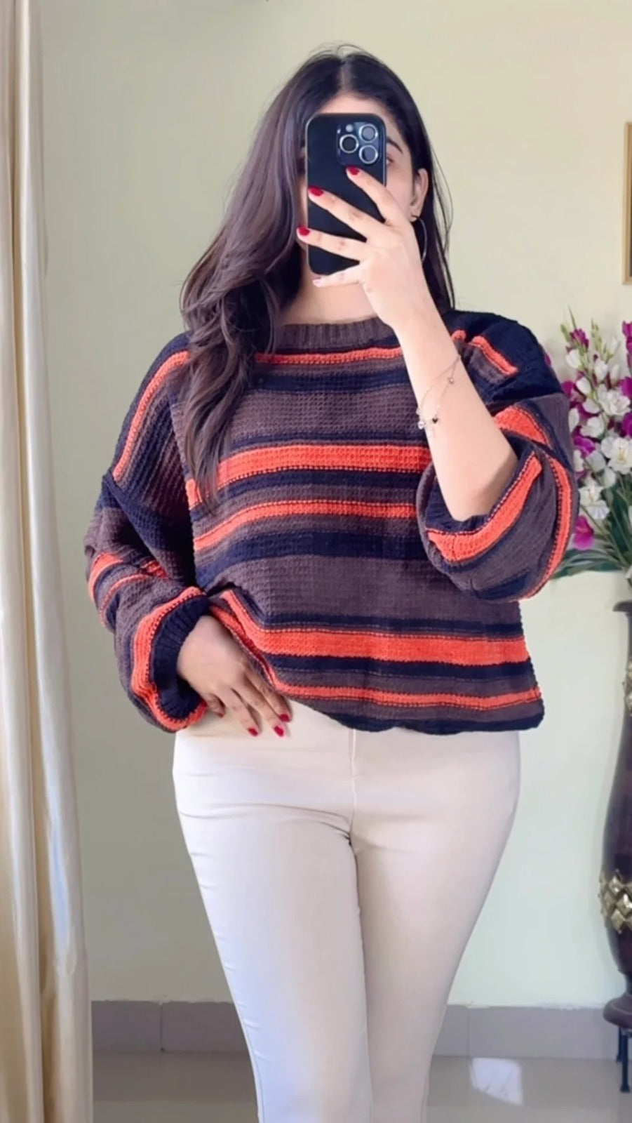 (Free Size Upto 38) Crochet Sweater- (Cb29)
