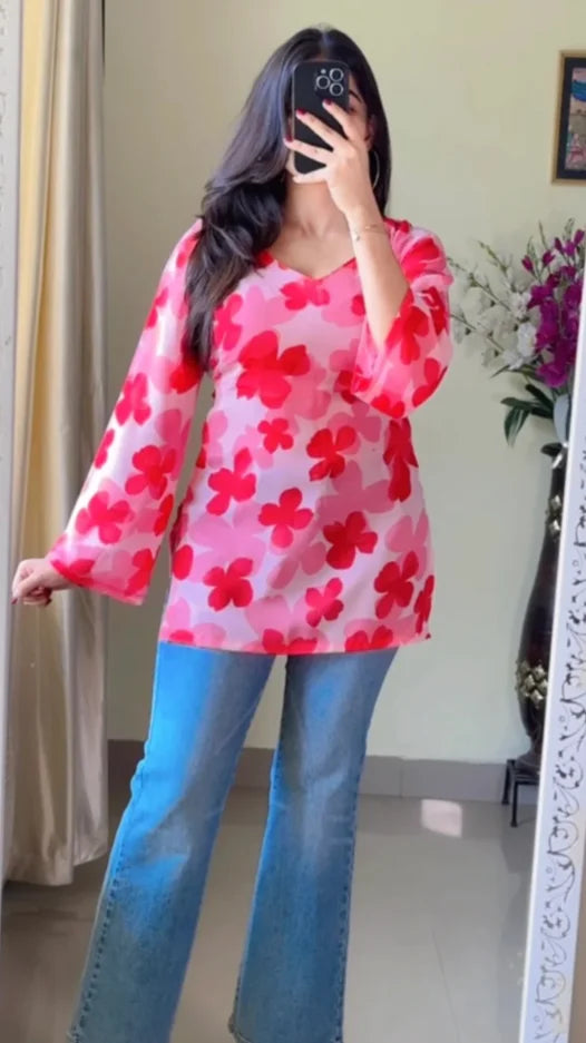 Floral Short Nyra Short Kurti KT-108