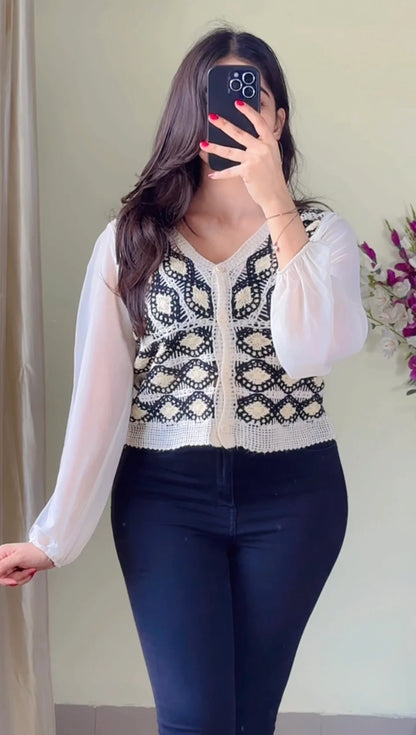(S To M) Crochet Top- (C-555)
