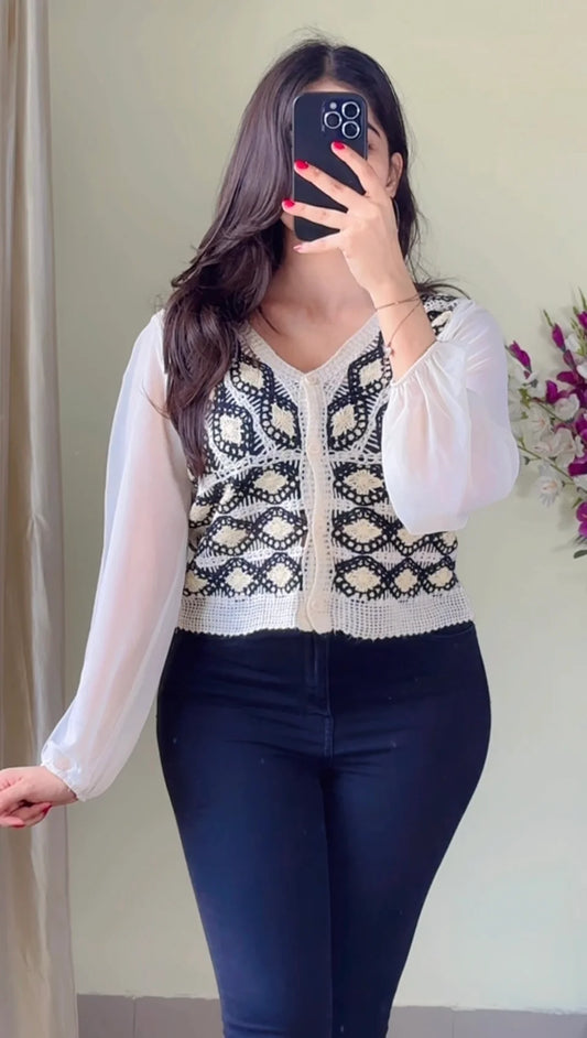 (S To M) Crochet Top- (C-555)