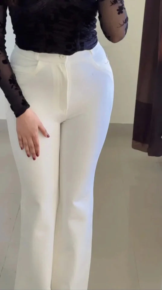 Bootcut Trouser (White)P102