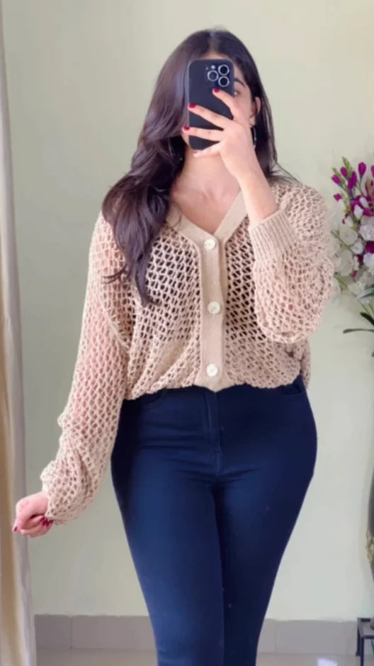 (Free Size) High Quality Crochet Top- C435