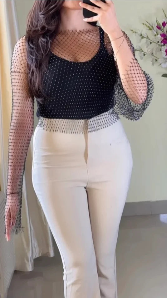 Gloss Mesh Top (High Quality)[T43]