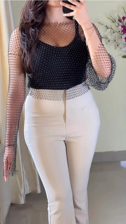 Gloss Mesh Top (High Quality)[T43]