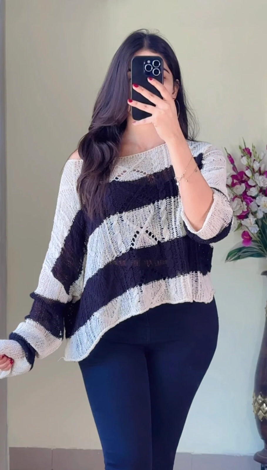 (Free Size 34-40) Crochet Top- (Cb55)