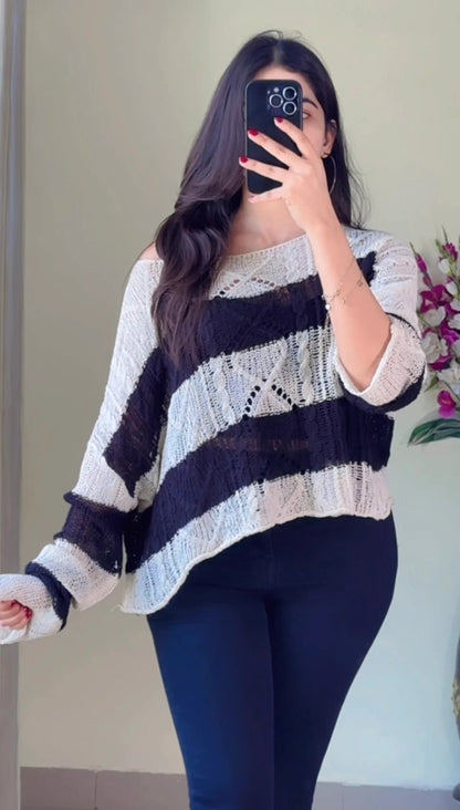 (Free Size 34-40) Crochet Top- (Cb55)