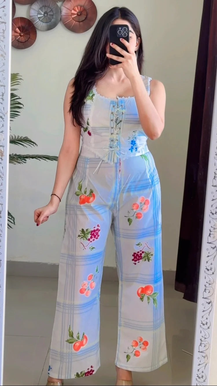 Sleeveless Pure Cotton Waistcoat With Trouser K-507