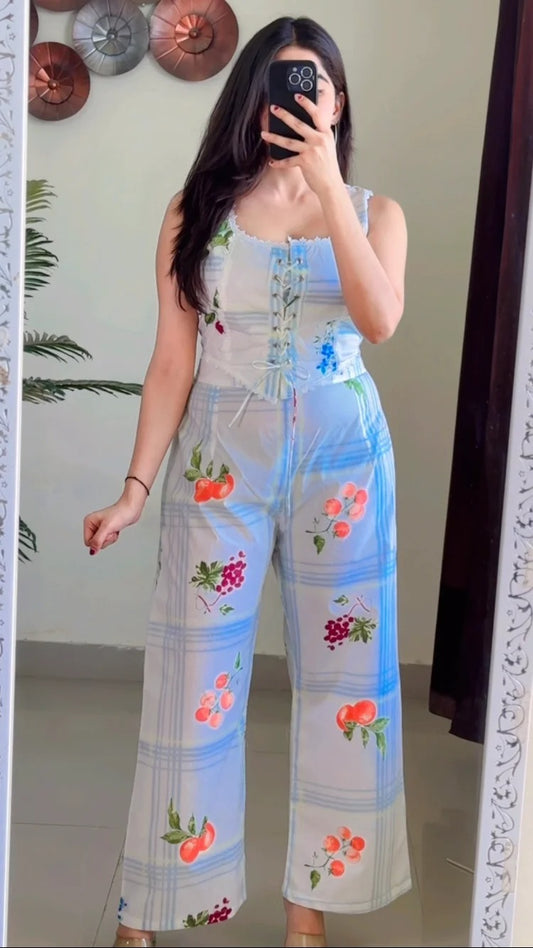 Sleeveless Pure Cotton Waistcoat With Trouser K-507