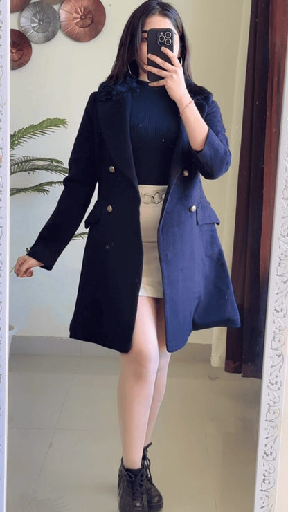 (S To M) Black Winter Coat- w37