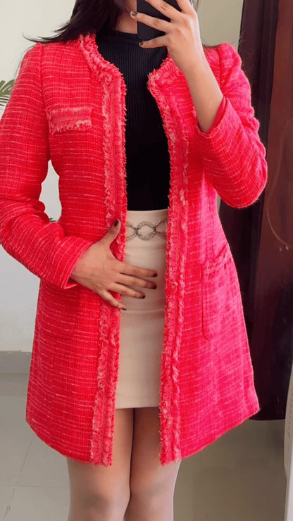 (Xs To S) Tweed Winter coat- W91