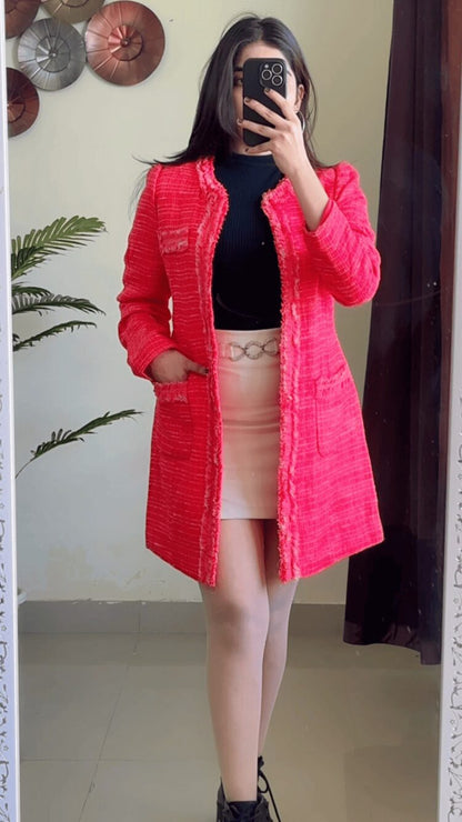 (Xs To S) Tweed Winter coat- W91