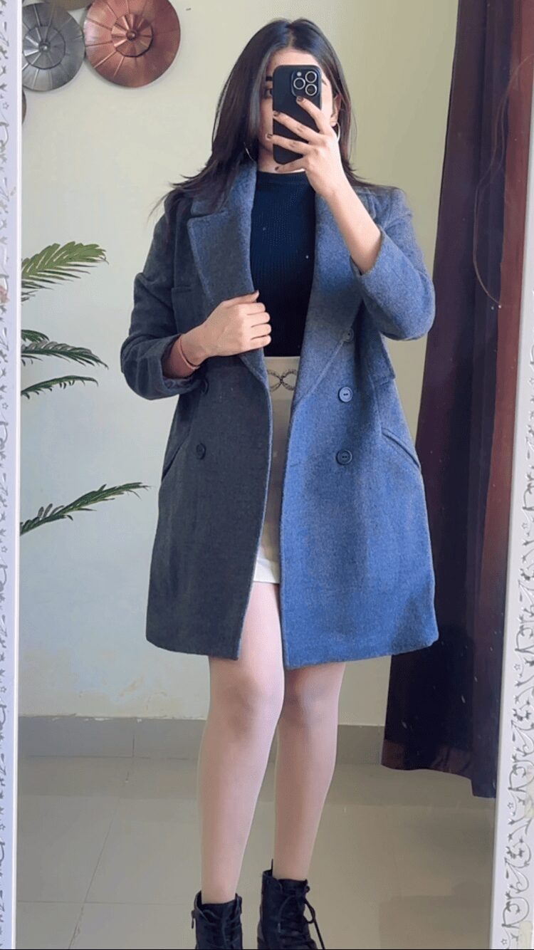 (M To L) Grey Winter Coat (High Quality) W102