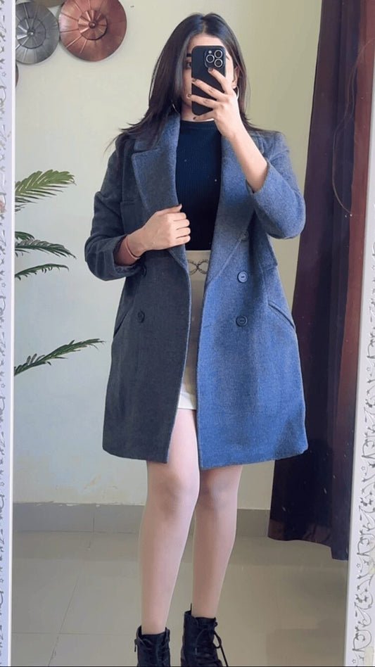(M To L) Grey Winter Coat (High Quality) W102