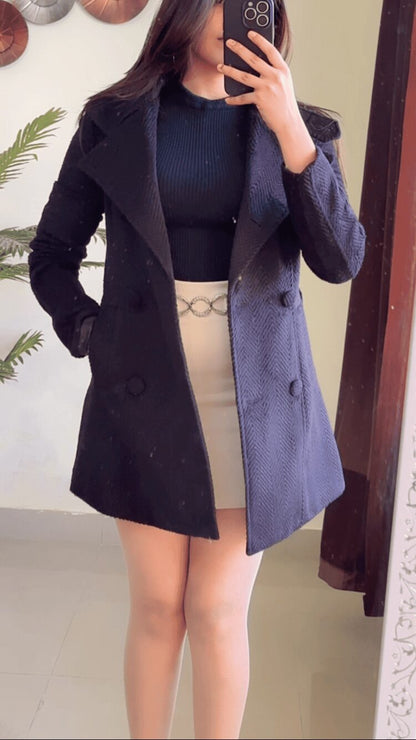 (Xs To S) Winter Coat Black W160